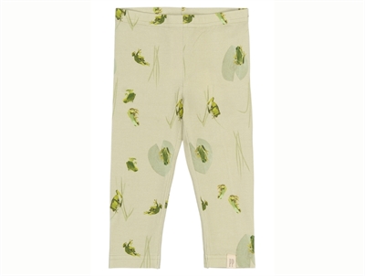 Petit Piao leggings tidal foam with frog print
