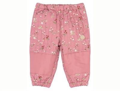 Petit Piao thermo pants dusty rose with strawberry print