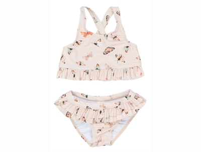 Petit Piao bikini fog with butterfly print and ruffles