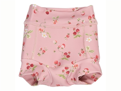 Petit Piao baby swim bottoms misty rose with strawberry print