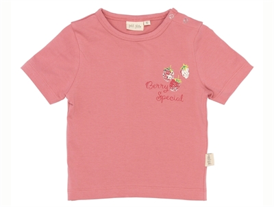 Petit Piao t-shirt dusty rose with Berry Special motif print
