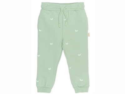 Petit Piao sweatpants frosty green with butterfly embroidery