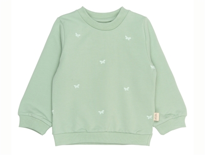 Petit Piao sweatshirt frosty green with butterfly embroidery