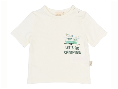 Petit Piao t-shirt cloud dancer with camping print