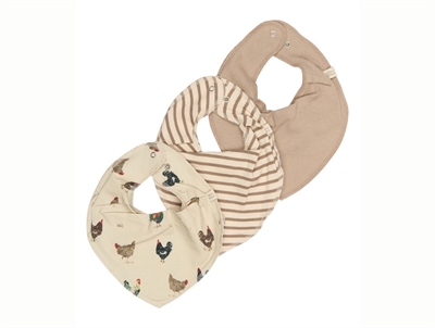 Petit Piao drool bib ginger snap modal 3-pack