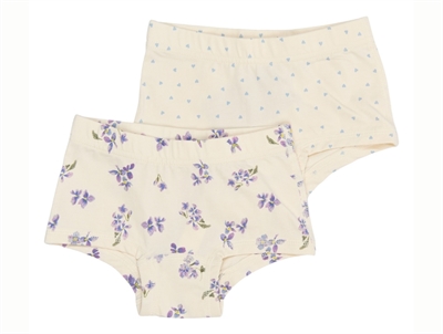 Petit Piao underwear eggnog with floral print 2-pack