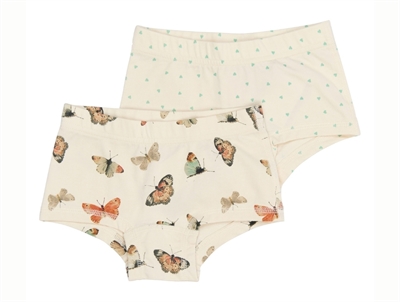 Petit Piao underwear eggnog with butterfly print 2-pack