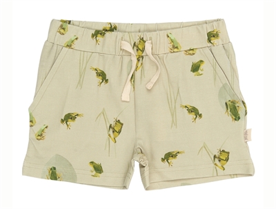 Petit Piao shorts tidal foam with frog print
