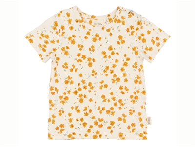Petit Piao t-shirt eggnog with floral print