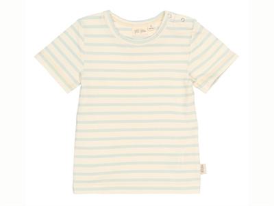 Petit Piao off-white t-shirt with winter sky stripes