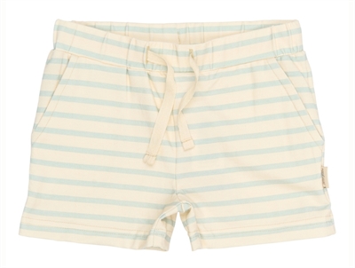 Petit Piao off-white shorts with winter sky stripes