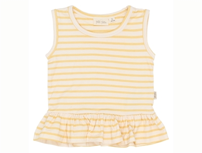 Petit Piao off-white top with dusky citron stripes