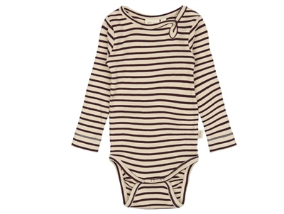 Petit Piao body dark grape striped in modal
