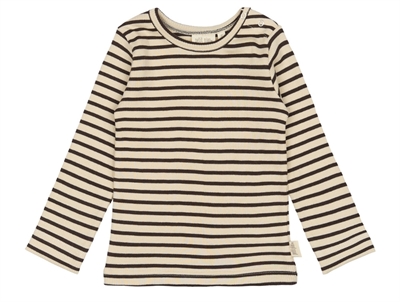 Petit Piao t-shirt coffee bean striped in modal