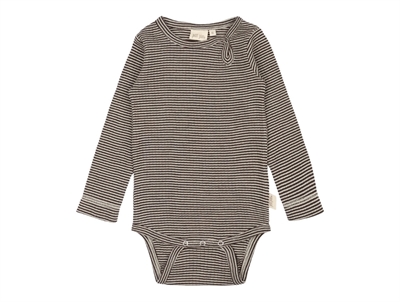 Petit Piao body coffee bean striped in merino wool