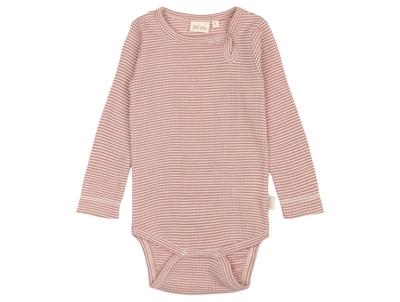 Petit Piao body nostalgic rose striped in merino wool