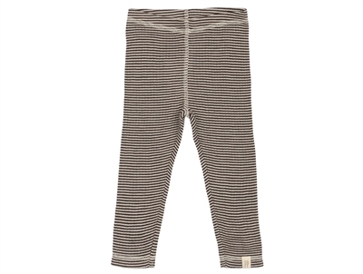 Petit Piao leggings coffee bean striped in merino wool