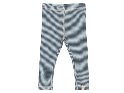 Petit Piao leggings in ensign blue stripes in merino wool