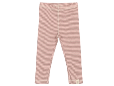 Petit Piao leggings nostalgic rose striped in merino wool