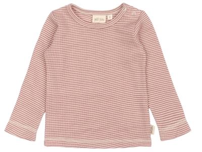 Petit Piao t-shirt nostalgic rose striped in merino wool