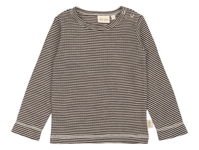 Petit Piao t-shirt coffee bean striped in merino wool