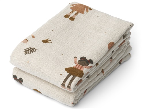 Liewood doll/sandy mix muslin cloth Lewis (2-pack)