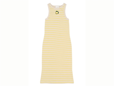 THE NEW dress acacia striped with lemon embroidery