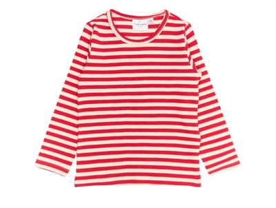 THE NEW siblings long-sleeved rib T-shirt striped red/white