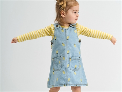 THE NEW Siblings denim dress light blue with lemon embroidery