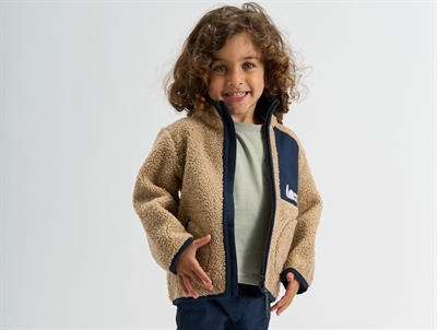 THE NEW Siblings teddy jacket beige with navy blazer contrast details
