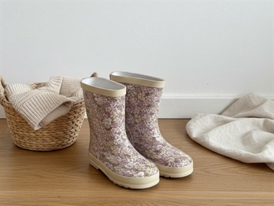 Wheat rubber boot Alpha Ink flowers