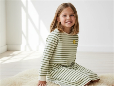 Wood Wood dress Aya off white/olive stripes