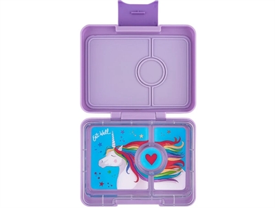 Yumbox Snack bento lunch box purple/unicorn with 3 compartments